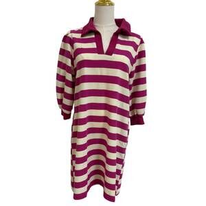 NEW ODDI women's striped adumun midi dress in hot pink